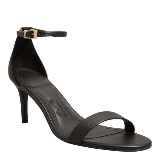 Sandália Napa Preta Santa Lolla Salto Fino 