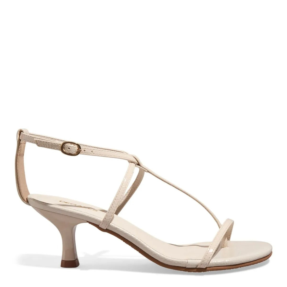 Sandália Off White Salto Fino Degalls 