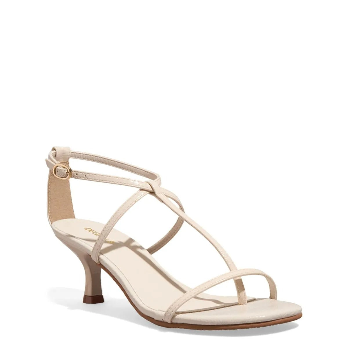 Sandália Off White Salto Fino Degalls 