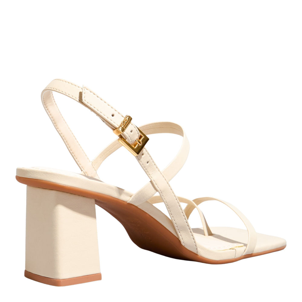 Sandália Off White Santa Lolla Bico Quadrado 