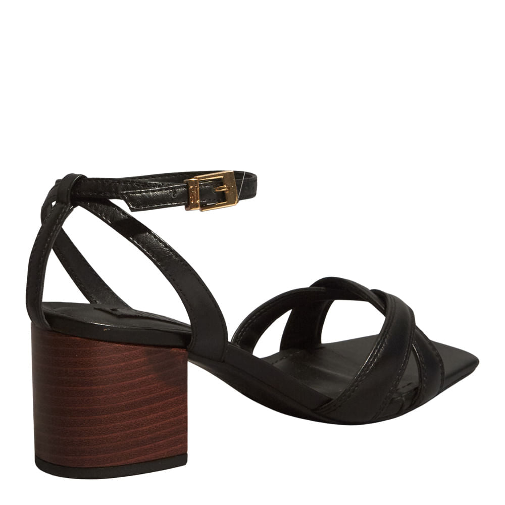 Sandália Preta Santa Lolla Salto Grosso