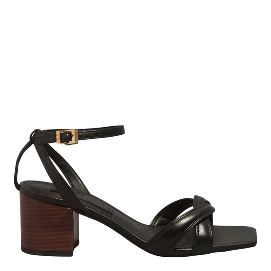 Sandália Preta Santa Lolla Salto Grosso