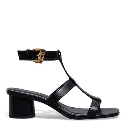 Sandália Preta Santa Lolla Salto Grosso 