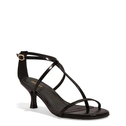 Sandália Preta Verniz Degalls