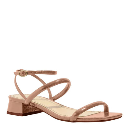 Sandália Rosa Salto Bloco Baixo Degalls