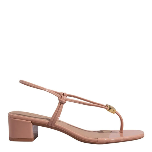 Sandália Salto Bloco Nude Verniz Degalls