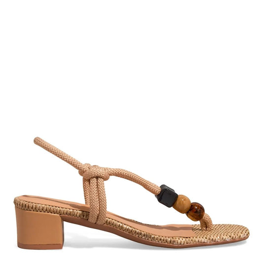 Sandália Salto Bloco Palha Esferas Degalls