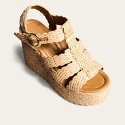 Sandália Santa Lolla Bege Espadrille Plataforma