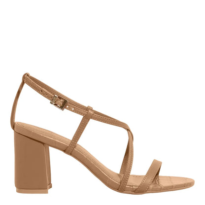 Sandália Santa Lolla Bege Palha Salto Grosso