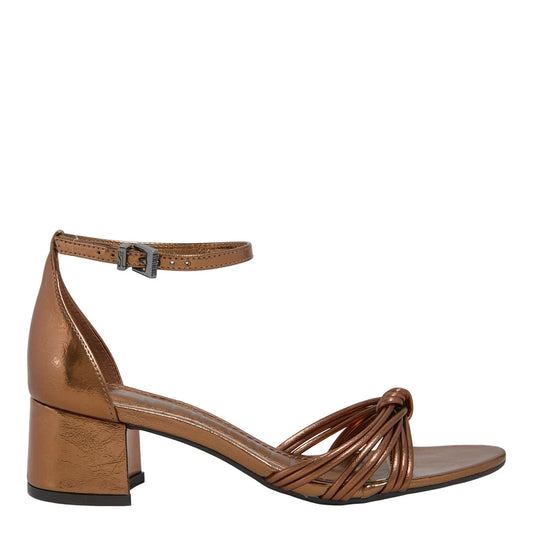 Sandália Santa Lolla Bronze Metalizada Salto Bloco