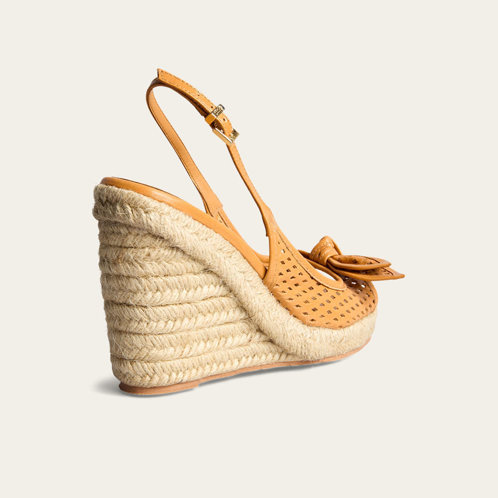 Sandália Santa Lolla Caramelo Anabela Espadrille