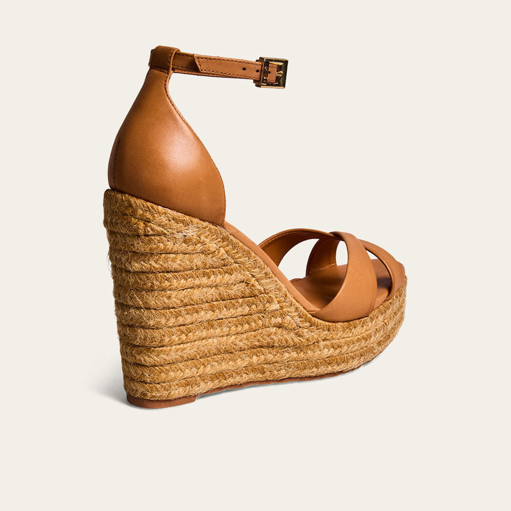 Sandália Santa Lolla Caramelo Anabela Espadrille