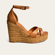 Sandália Santa Lolla Caramelo Anabela Espadrille