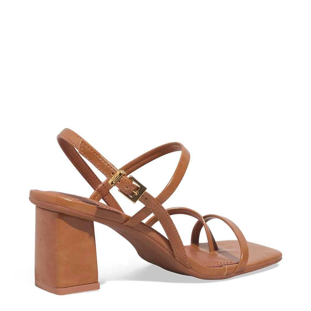 Sandália Santa Lolla Caramelo Salto Bloco Tiras