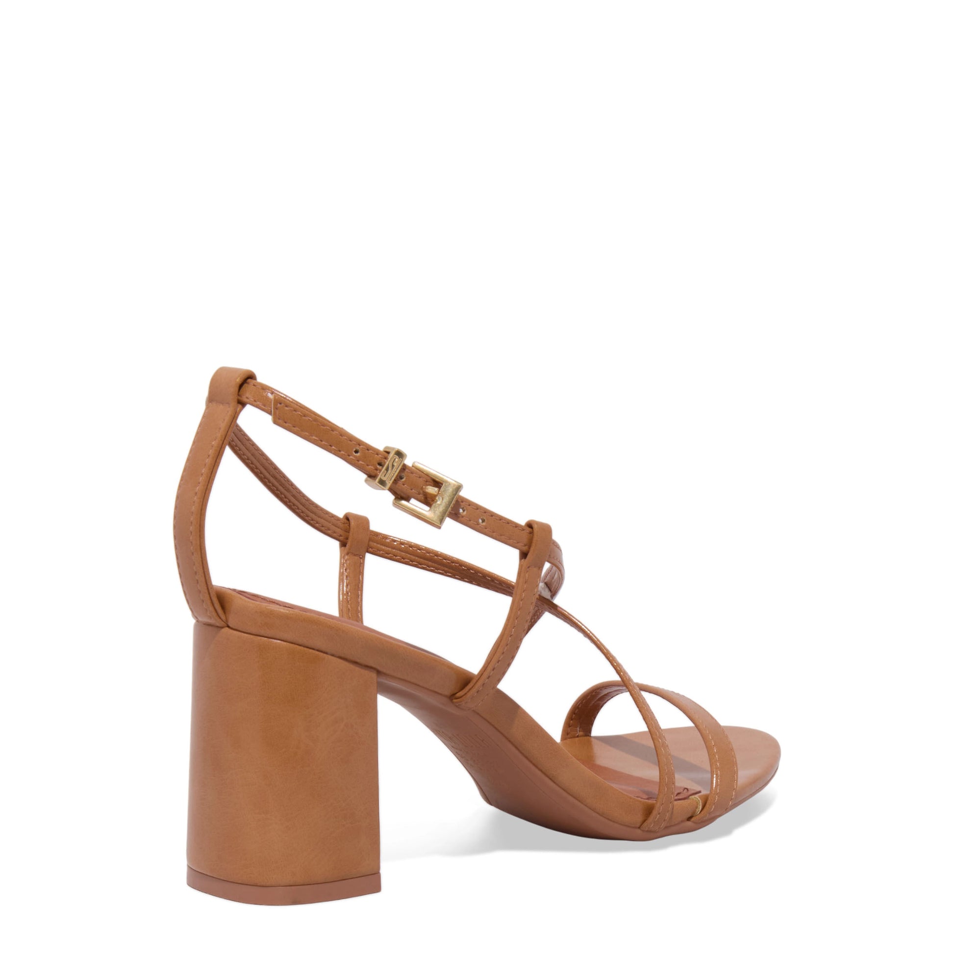 Sandália Santa Lolla Caramelo Tiras Salto Bloco