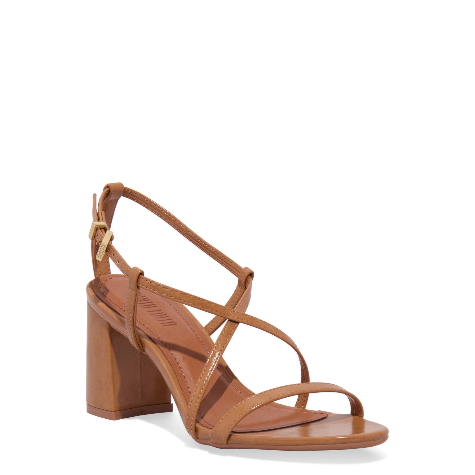 Sandália Santa Lolla Caramelo Tiras Salto Bloco