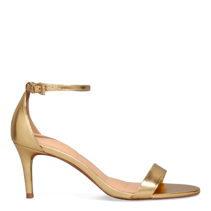 Sandália Santa Lolla Dourada Metalizada Salto Fino