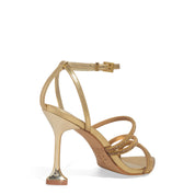 Sandália Santa Lolla Dourada Metalizada Strass