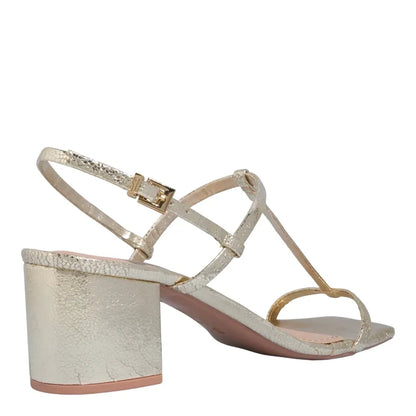 Sandália Santa Lolla Dourada Metalizada Tecido Splendore 