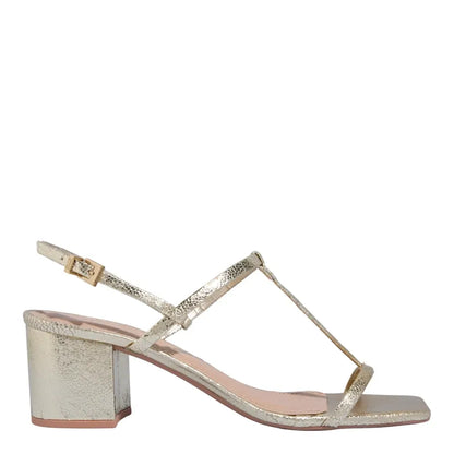 Sandália Santa Lolla Dourada Metalizada Tecido Splendore 