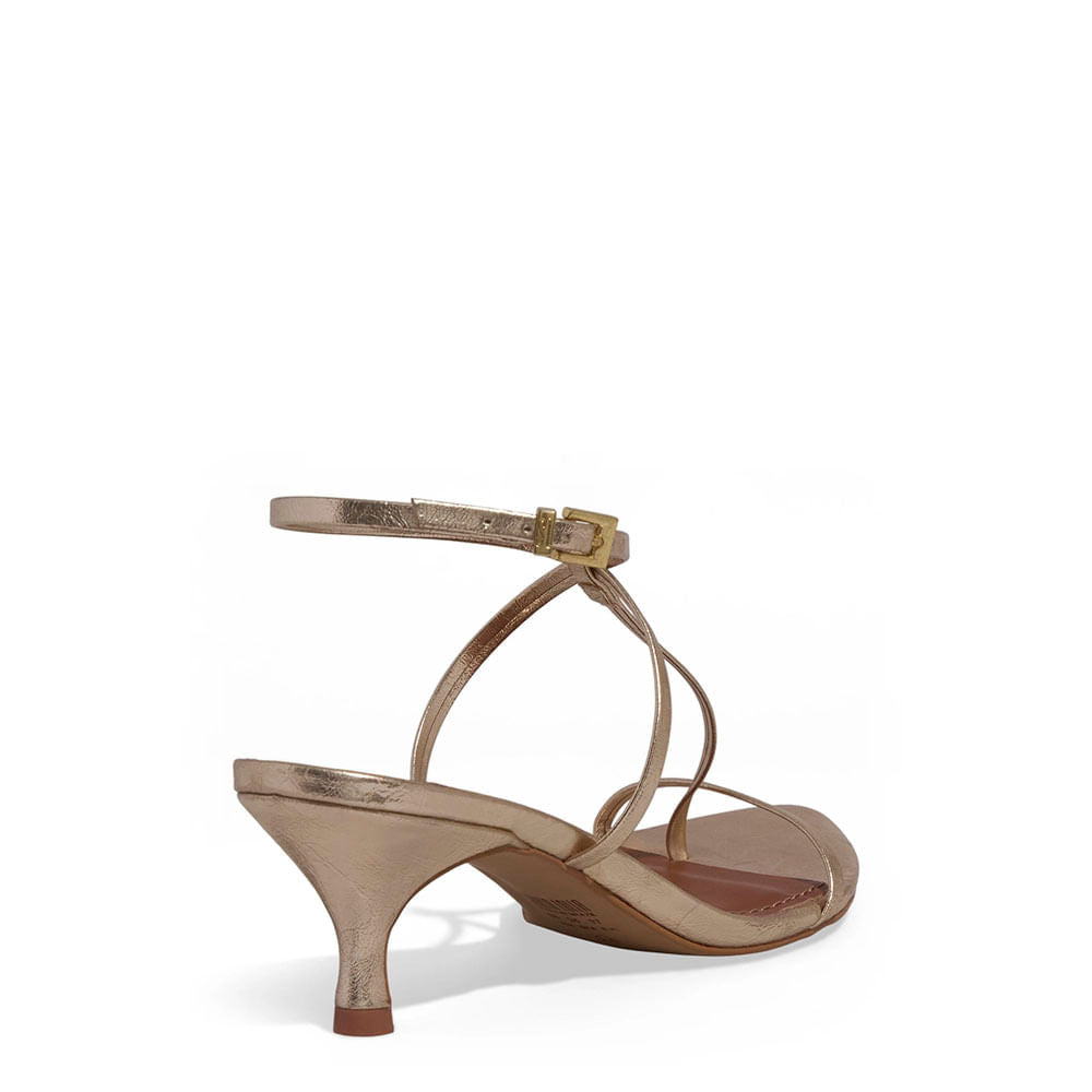 Sandália Santa Lolla Dourada Metalizada Tiras Finas