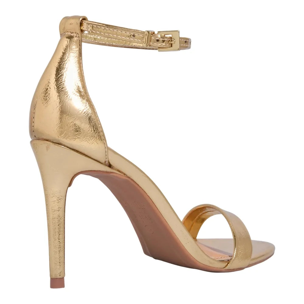 Sandália Santa Lolla Dourada Salto Alto Fino