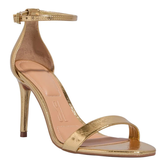 Sandália Santa Lolla Dourada Salto Alto Fino