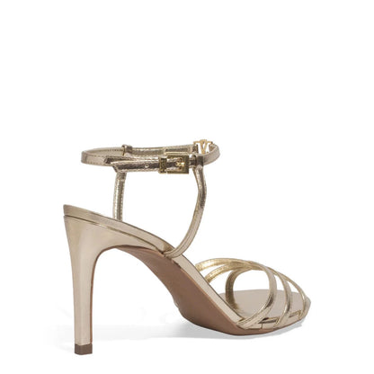 Sandália Santa Lolla Dourada Salto Fino Tiras