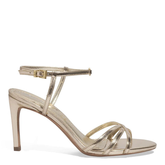 Sandália Santa Lolla Dourada Salto Fino Tiras