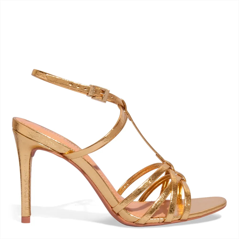 Sandália Santa Lolla Dourada Santo Alto Fino