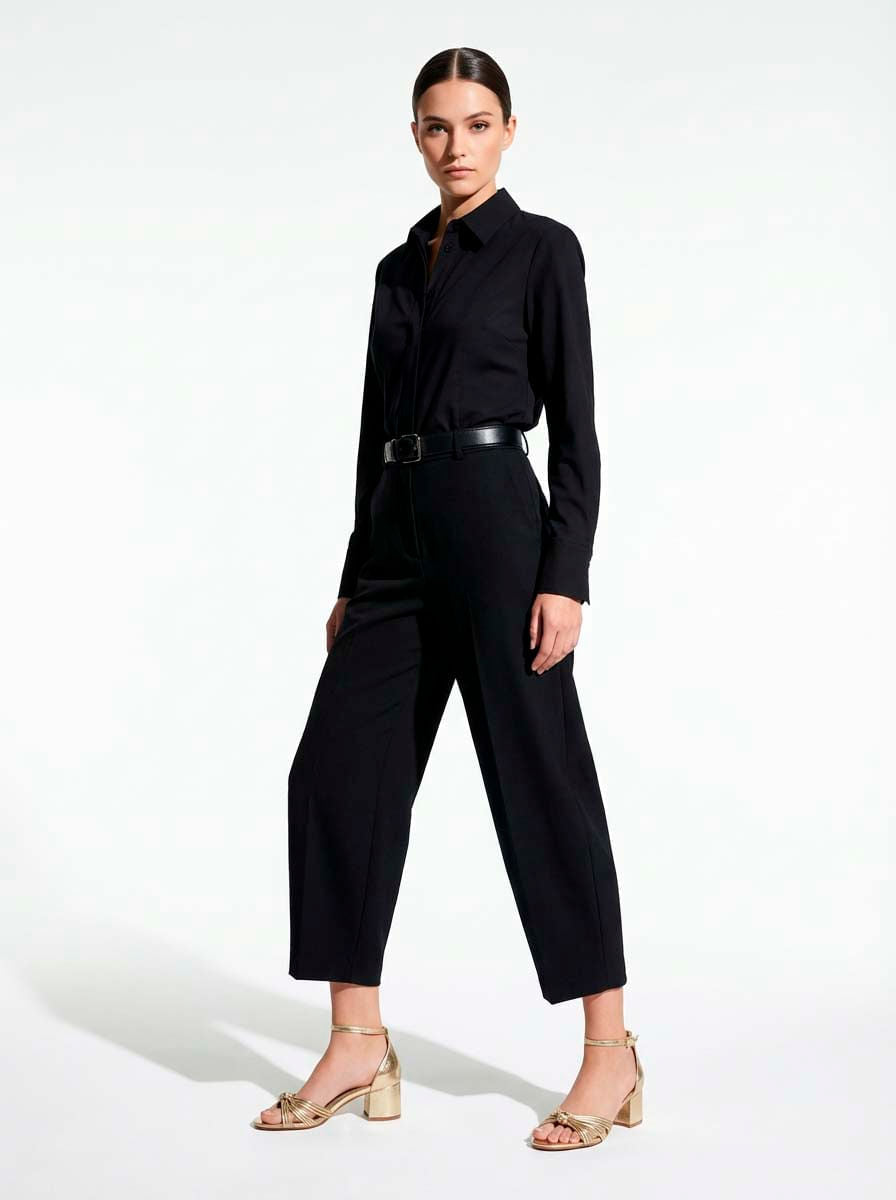 Sandália Santa Lolla Dourada Tiras Trançadas Salto Bloco