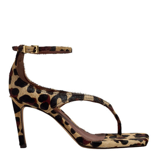 Sandália Santa Lolla Estampada Salto Fino T-Strap