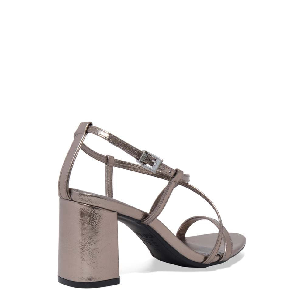 Sandália Santa Lolla Grafite Metalizada Salto Bloco