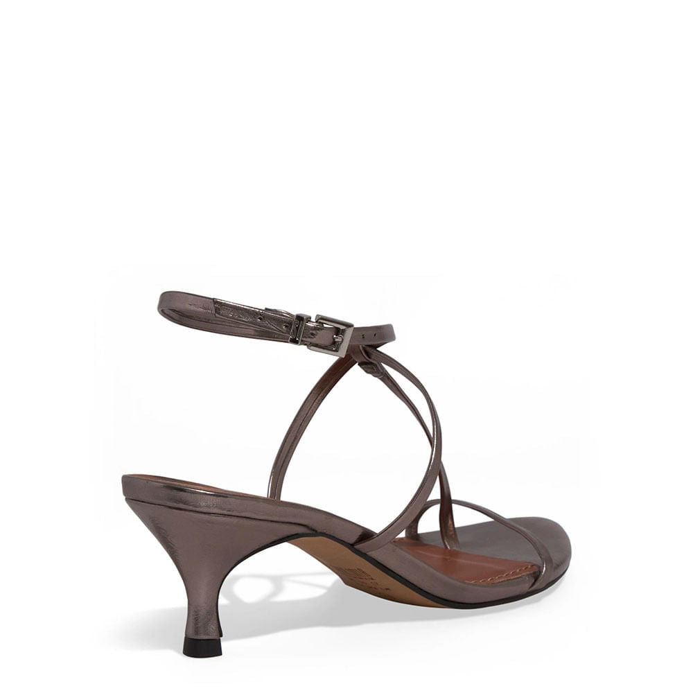 Sandália Santa Lolla Grafite Tiras Finas Salto Médio