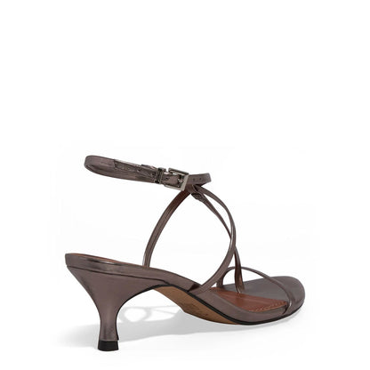 Sandália Santa Lolla Grafite Tiras Finas Salto Médio