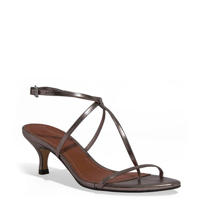 Sandália Santa Lolla Grafite Tiras Finas Salto Médio