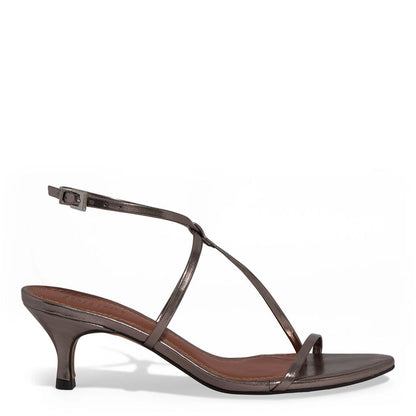 Sandália Santa Lolla Grafite Tiras Finas Salto Médio