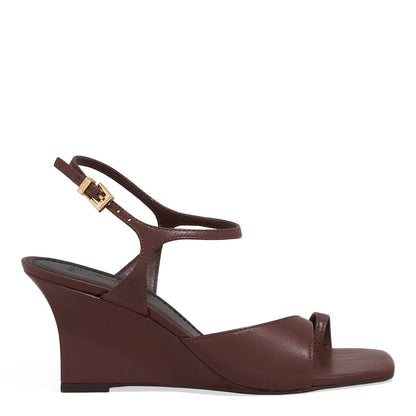 Sandália Santa Lolla Marrom Couro Anabela