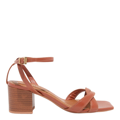 Sandália Santa Lolla Marrom Salto Bloco Fachete