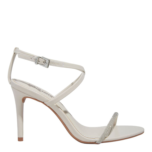 Sandália Santa Lolla Off White Pedrarias Salto Fino