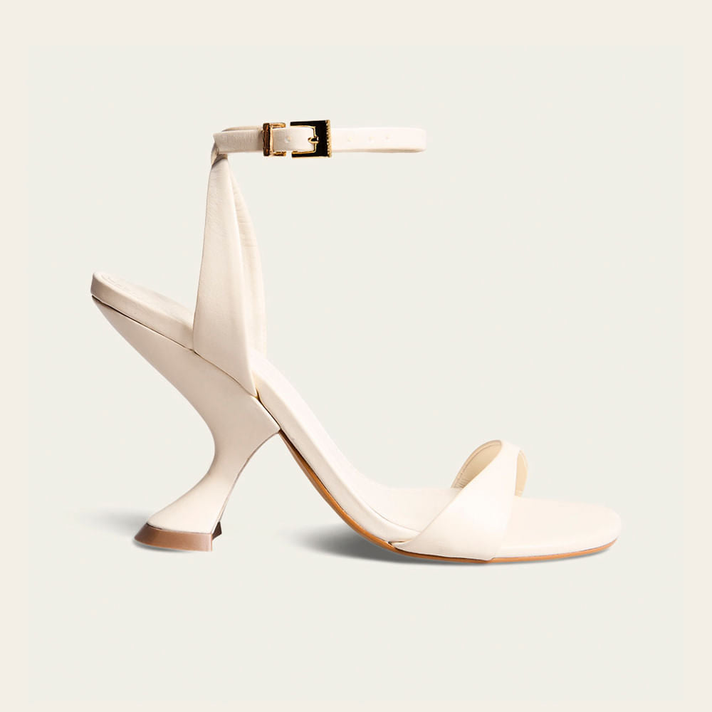 Sandália Santa Lolla Off White Salto Fino