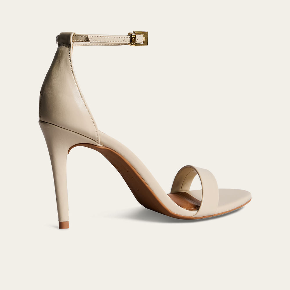Sandália Santa Lolla Off White Salto Fino Fivela