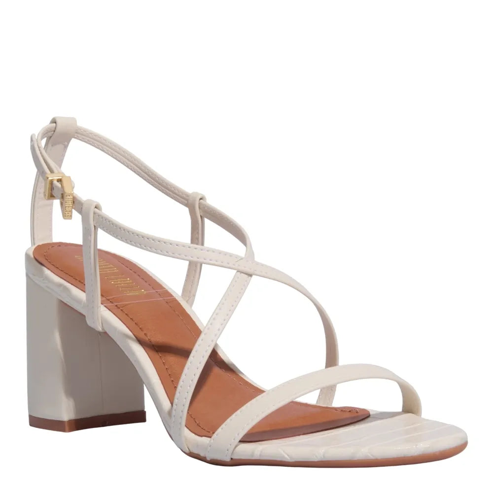 Sandália Santa Lolla Off White Salto Grosso