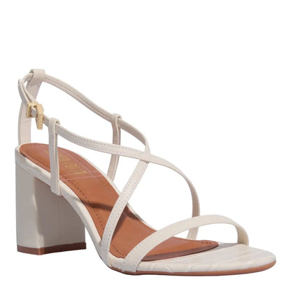 Sandália Santa Lolla Off White Salto Grosso
