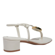 Sandália Santa Lolla Off White Tiras E Aplique Dourado