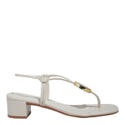 Sandália Santa Lolla Off White Tiras E Aplique Dourado