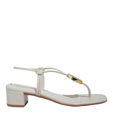 Sandália Santa Lolla Off White Tiras E Aplique Dourado