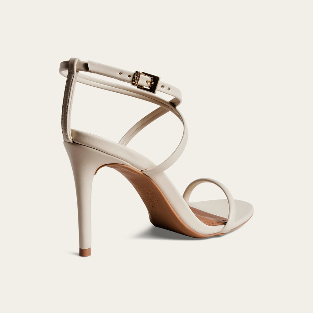Sandália Santa Lolla Off White Tiras Salto Fino