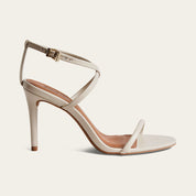 Sandália Santa Lolla Off White Tiras Salto Fino
