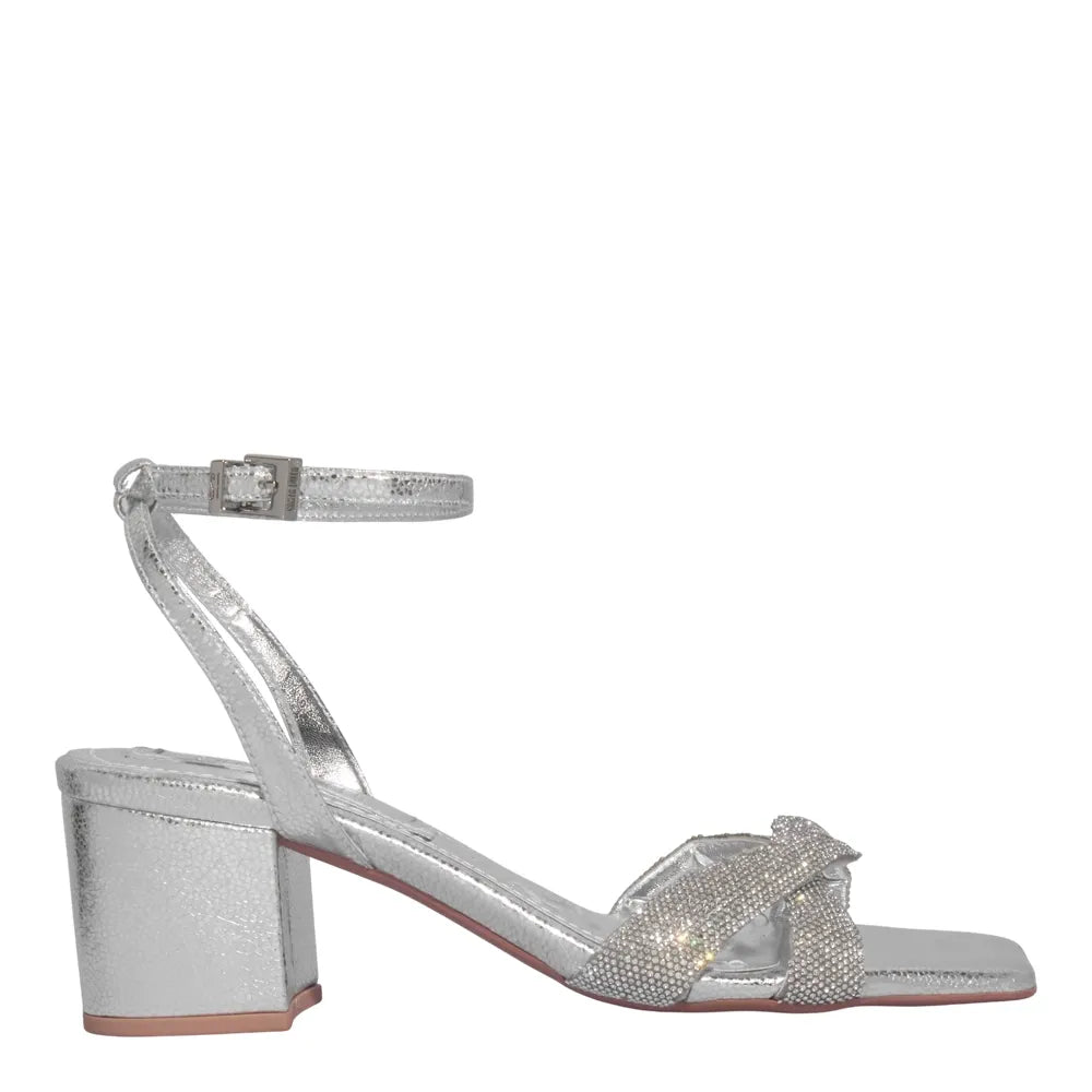 Sandália Santa Lolla Prata Tecido Splendore Strass